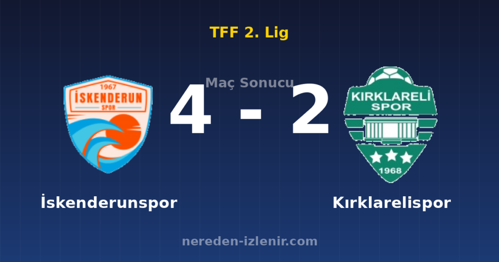 İskenderunspor 4-2 Kırklarelispor