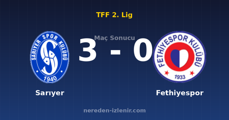 Sarıyer 3-0 Fethiyespor