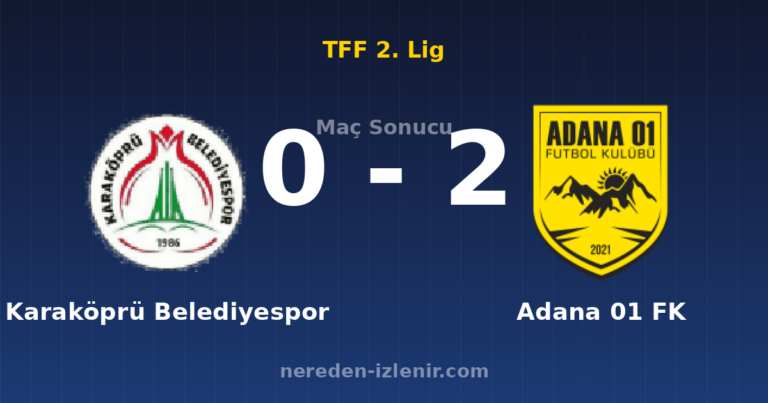 Karaköprü Belediyespor 0-2 Adana 01 FK