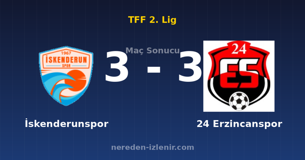 İskenderunspor 3-3 24 Erzincanspor