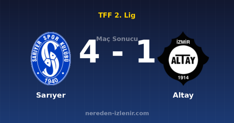 Sarıyer 4-1 Altay