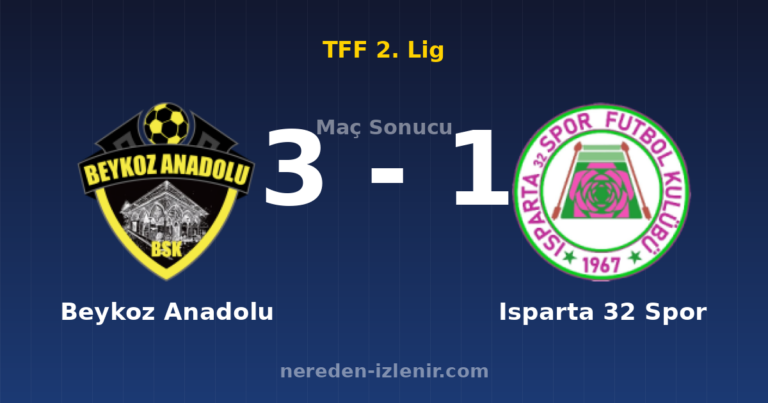 Beykoz Anadolu 3-1 Isparta 32 Spor