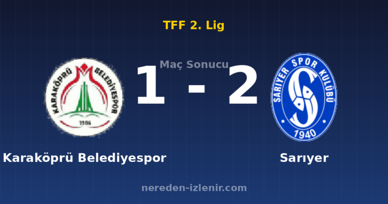 Karaköprü Belediyespor 1-2 Sarıyer