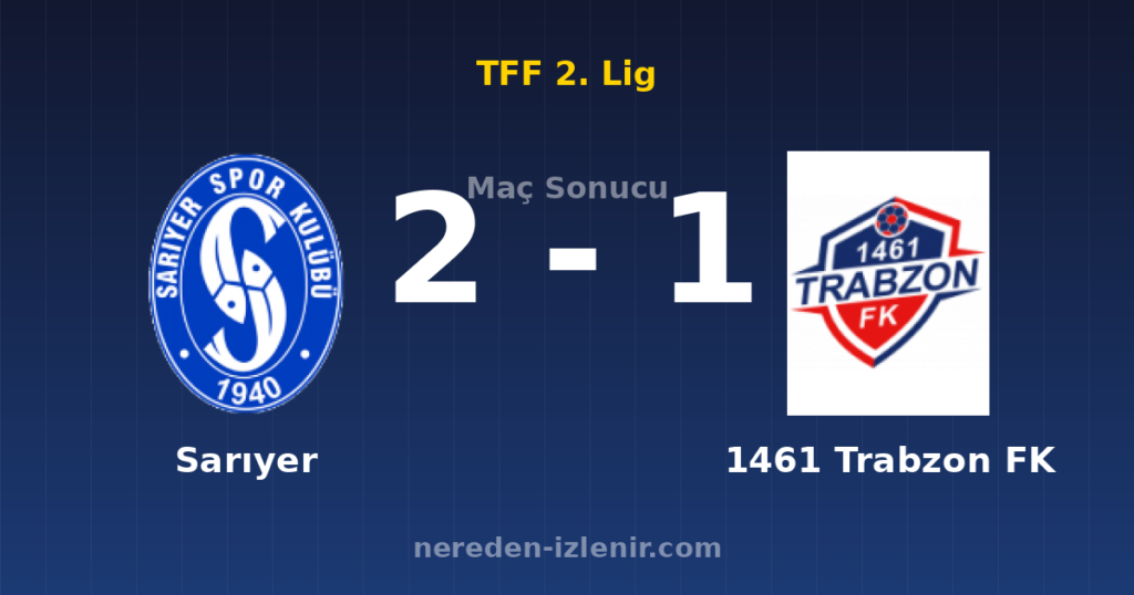 Sarıyer 2-1 1461 Trabzon FK