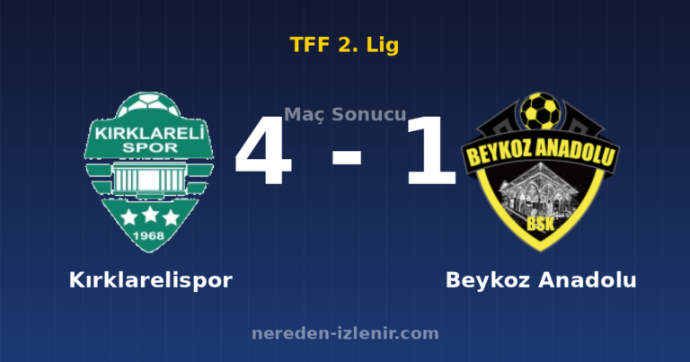 Kırklarelispor 4-1 Beykoz Anadolu
