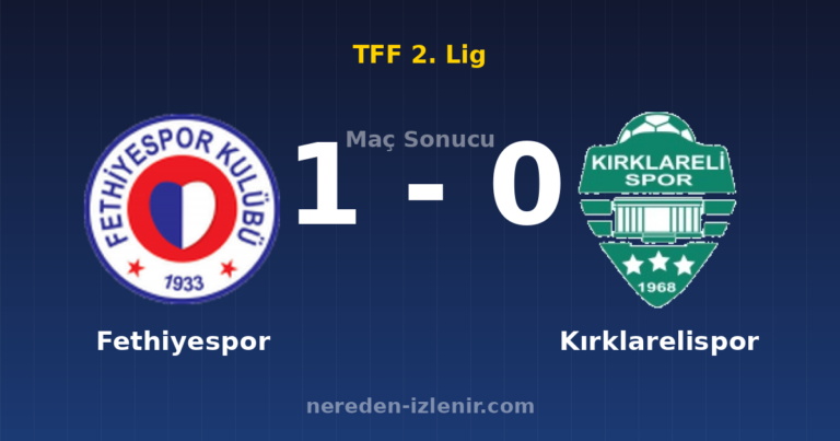 Fethiyespor 1-0 Kırklarelispor