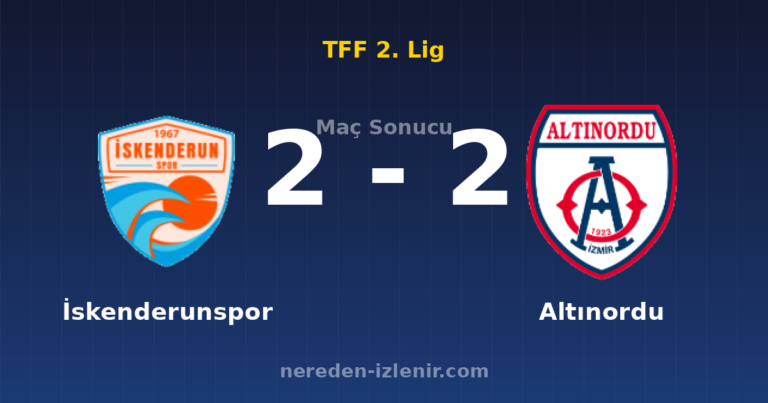 İskenderunspor 2-2 Altınordu