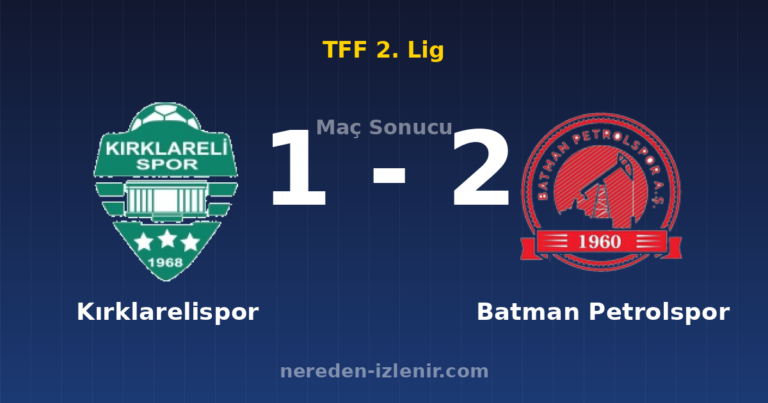 Kırklarelispor 1-2 Batman Petrolspor
