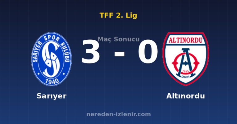 Sarıyer 3-0 Altınordu