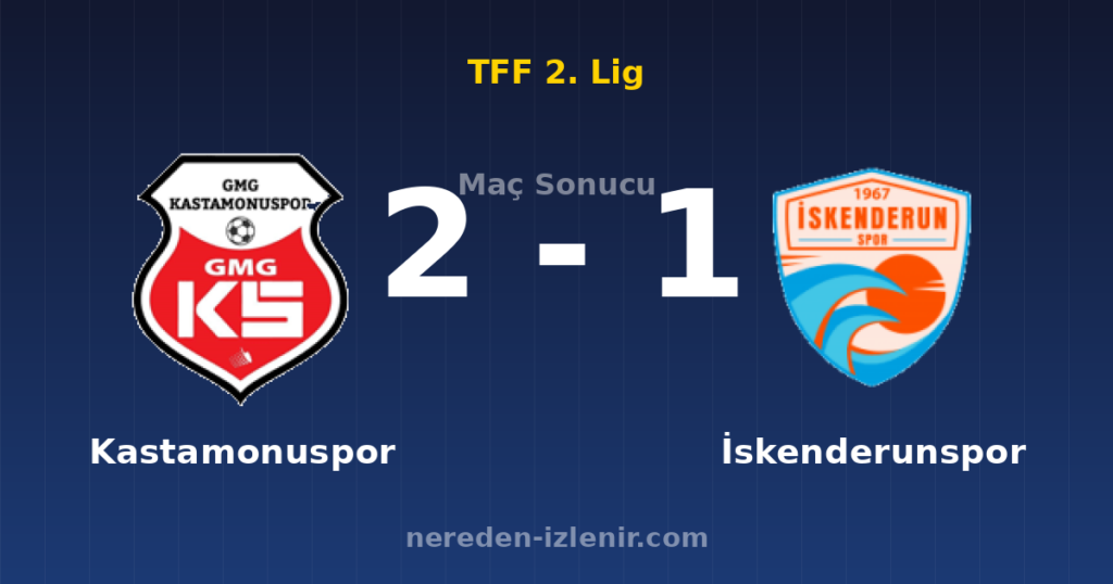 Kastamonuspor 2-1 İskenderunspor