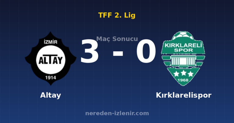 Altay 3-0 Kırklarelispor