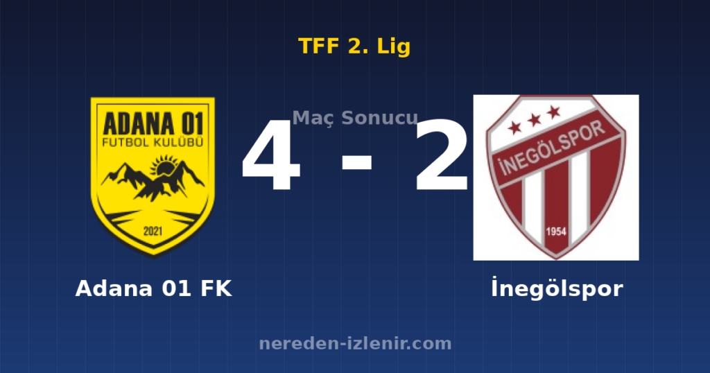 Adana 01 FK 4-2 İnegölspor