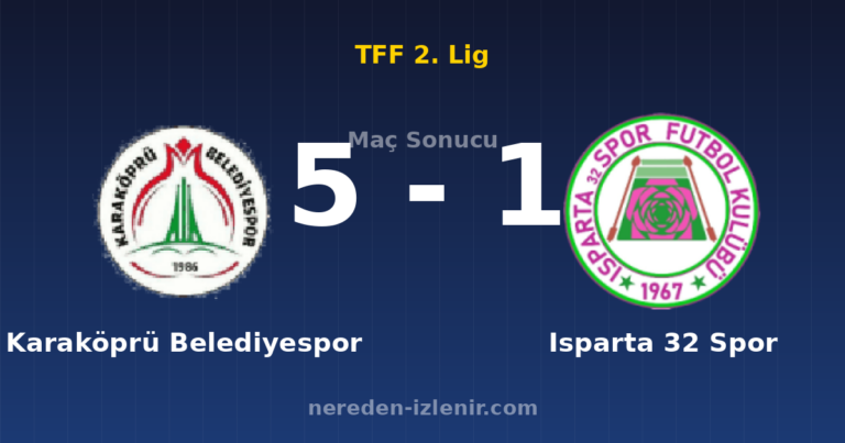 Karaköprü Belediyespor 5-1 Isparta 32 Spor