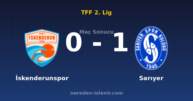 İskenderunspor 0-1 Sarıyer