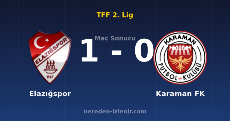 Elazığspor 1-0 Karaman FK