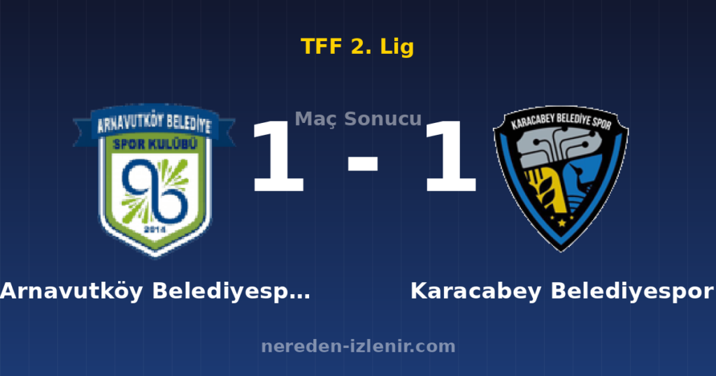 Arnavutköy Belediyespor 1-1 Karacabey Belediyespor