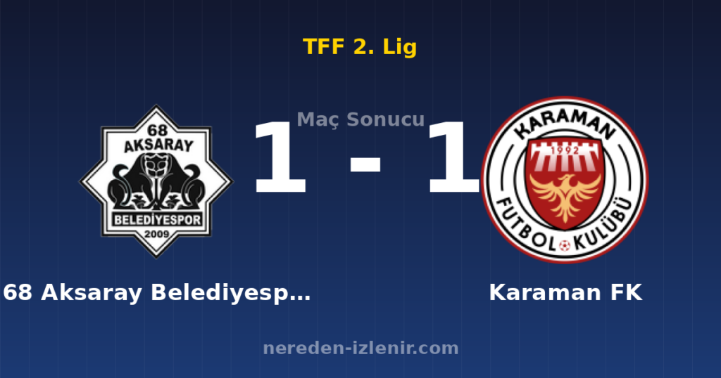 68 Aksaray Belediyespor 1-1 Karaman FK