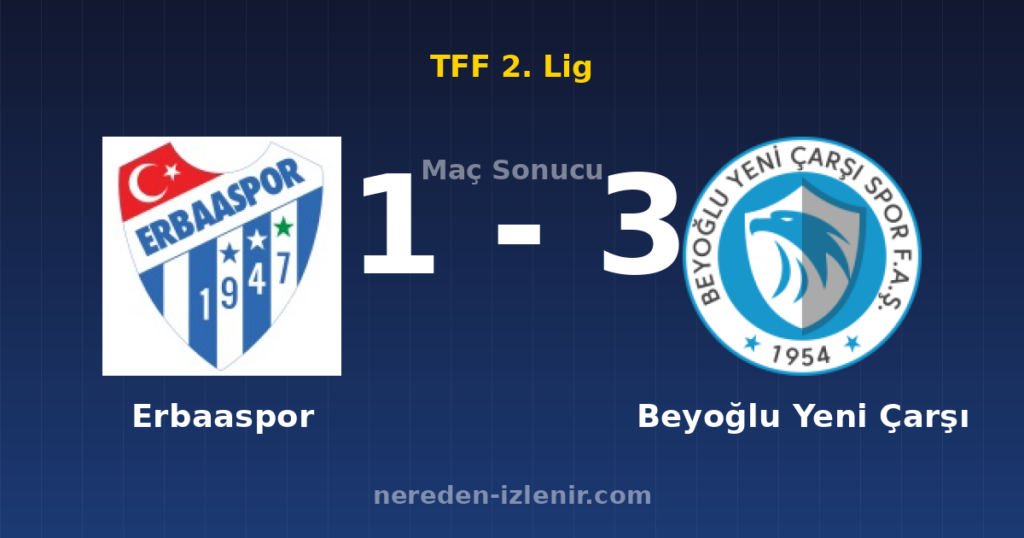 Erbaaspor 1-3 Beyoğlu Yeni Çarşı