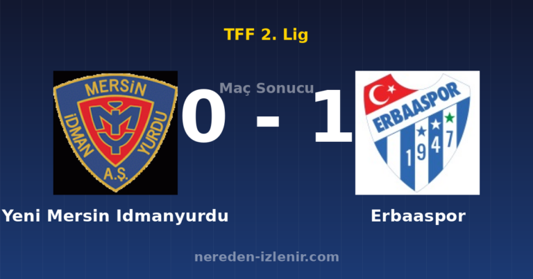 Yeni Mersin Idmanyurdu 0-1 Erbaaspor