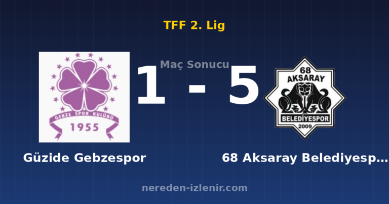 Güzide Gebzespor 1-5 68 Aksaray Belediyespor