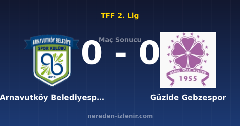 Arnavutköy Belediyespor 0-0 Güzide Gebzespor