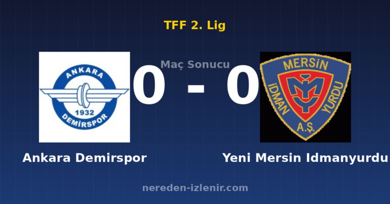 Ankara Demirspor 0-0 Yeni Mersin Idmanyurdu