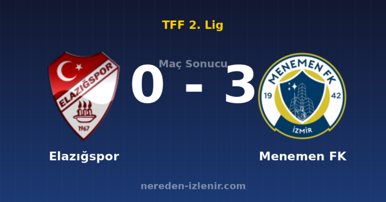 Elazığspor 0-3 Menemen FK