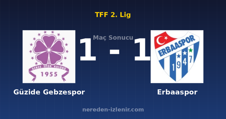 Güzide Gebzespor 1-1 Erbaaspor