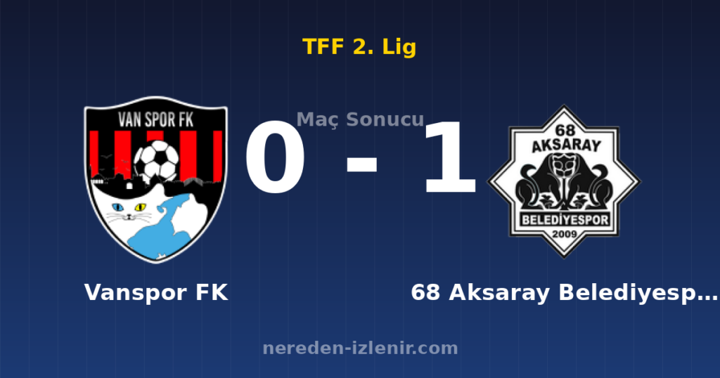 Vanspor FK 0-1 68 Aksaray Belediyespor