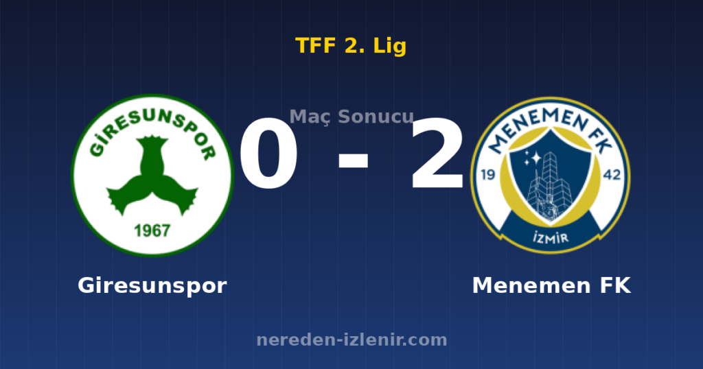 Giresunspor 0-2 Menemen FK
