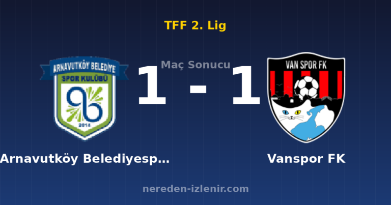 Arnavutköy Belediyespor 1-1 Vanspor FK