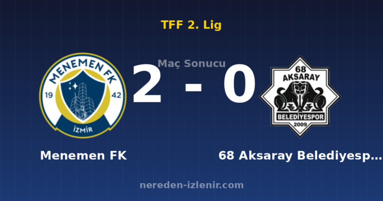 Menemen FK 2-0 68 Aksaray Belediyespor