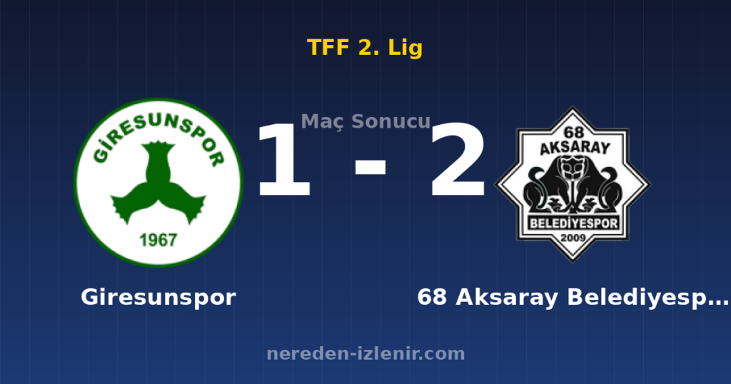 Giresunspor 1-2 68 Aksaray Belediyespor