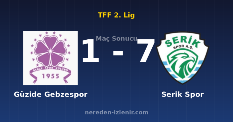 Güzide Gebzespor 1-7 Serik Spor