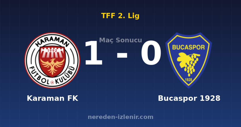 Karaman FK 1-0 Bucaspor 1928