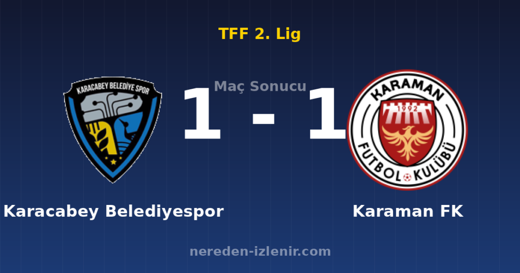 Karacabey Belediyespor 1-1 Karaman FK