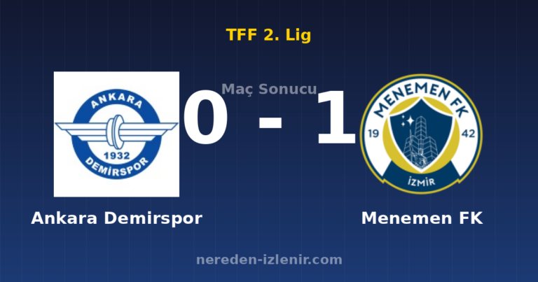 Ankara Demirspor 0-1 Menemen FK