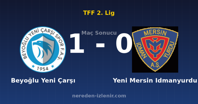 Beyoğlu Yeni Çarşı 1-0 Yeni Mersin Idmanyurdu