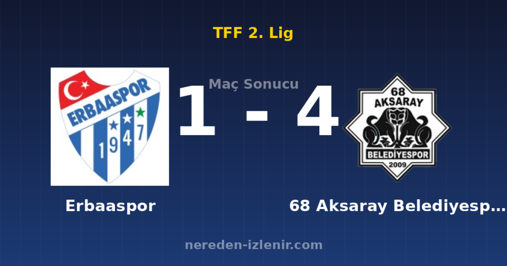Erbaaspor 1-4 68 Aksaray Belediyespor