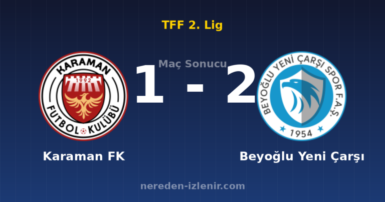 Karaman FK 1-2 Beyoğlu Yeni Çarşı