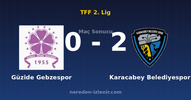 Güzide Gebzespor 0-2 Karacabey Belediyespor