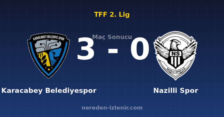 Karacabey Belediyespor 3-0 Nazilli Spor
