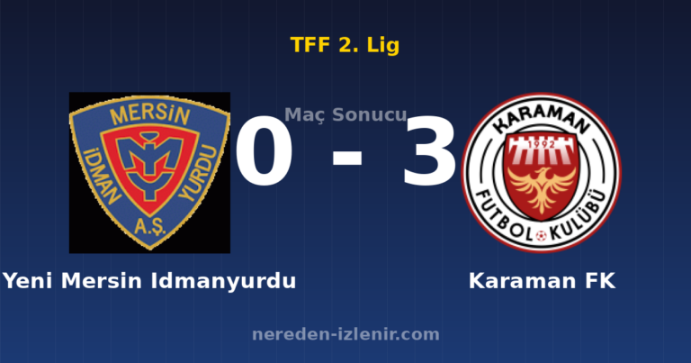 Yeni Mersin Idmanyurdu 0-3 Karaman FK