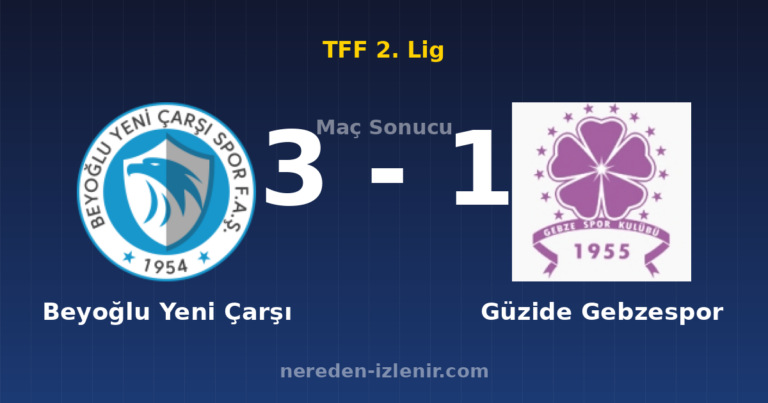 Beyoğlu Yeni Çarşı 3-1 Güzide Gebzespor