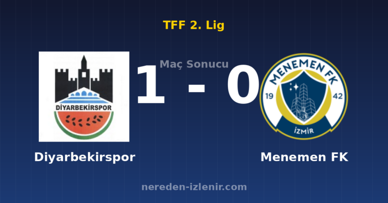 Diyarbekirspor 1-0 Menemen FK