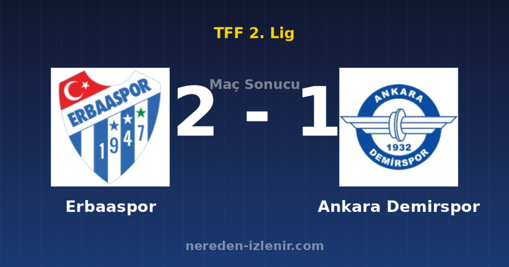 Erbaaspor 2-1 Ankara Demirspor