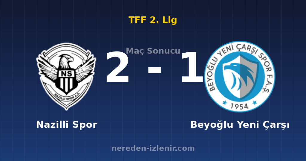 Nazilli Spor 2-1 Beyoğlu Yeni Çarşı