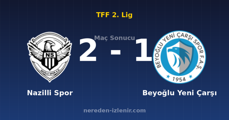 Nazilli Spor 2-1 Beyoğlu Yeni Çarşı