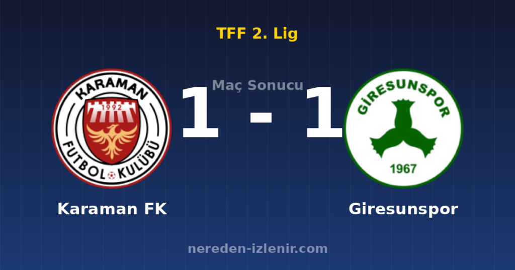 Karaman FK 1-1 Giresunspor