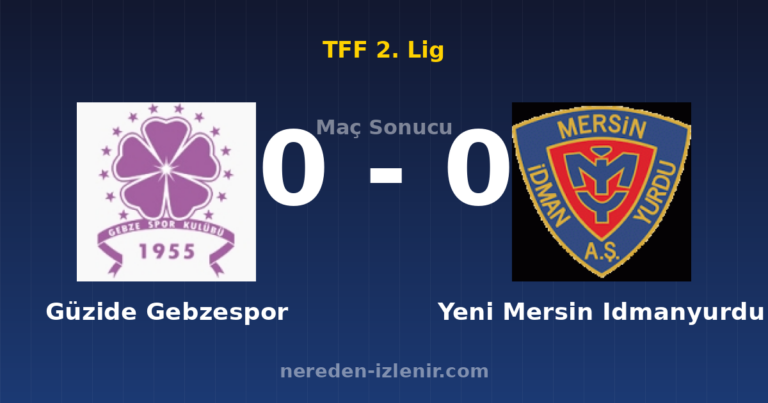 Güzide Gebzespor 0-0 Yeni Mersin Idmanyurdu